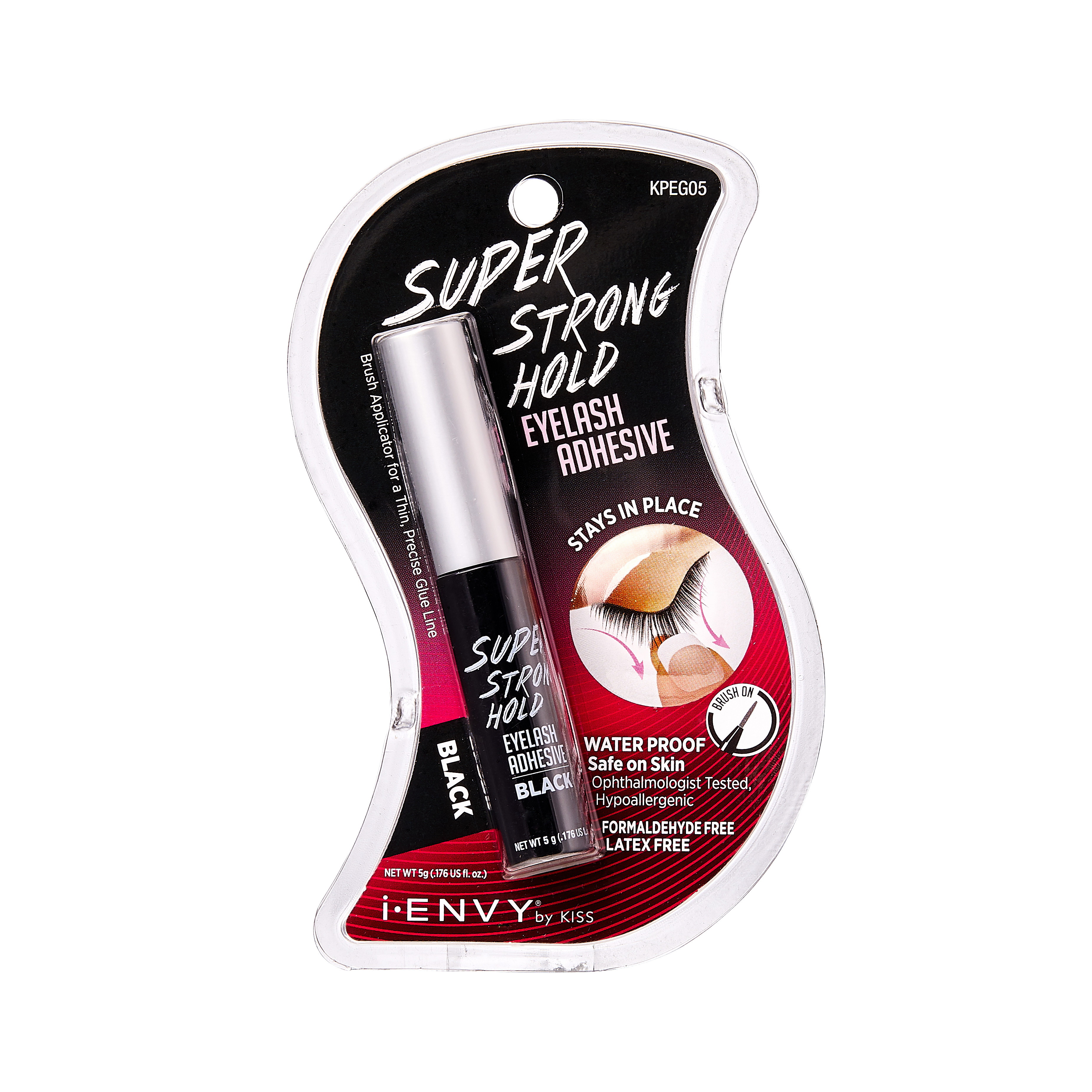 შავი წამწამების წებო Super Strong hold lash adhesive black- Kiss